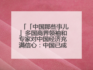 「中国那些事儿」多国商界领袖和专家对中国经济充满信心：中国已成为全球创新中心