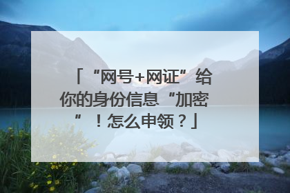 “网号+网证”给你的身份信息“加密”！怎么申领？