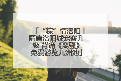 “粽”情洛阳丨隋唐洛阳城宠客升级 背诵《离骚》免费游览九洲池