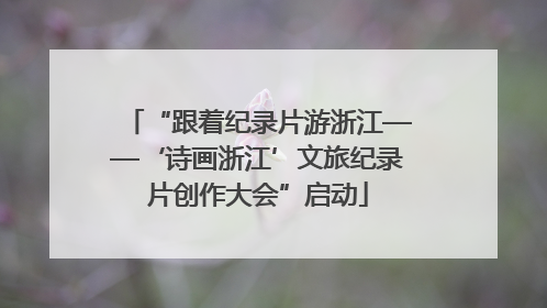 “跟着纪录片游浙江——‘诗画浙江’文旅纪录片创作大会”启动