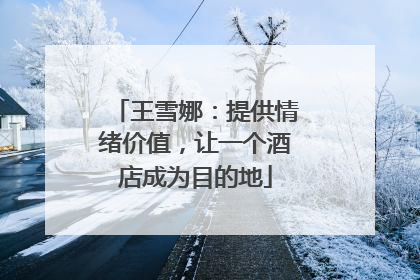 王雪娜：提供情绪价值，让一个酒店成为目的地