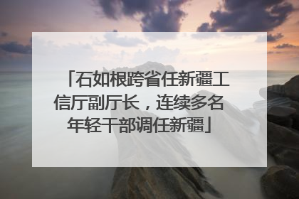 石如根跨省任新疆工信厅副厅长，连续多名年轻干部调任新疆