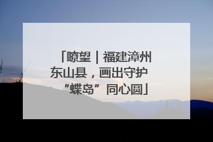 瞭望｜福建漳州东山县，画出守护“蝶岛”同心圆