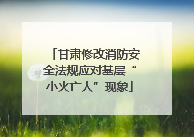 甘肃修改消防安全法规应对基层“小火亡人”现象