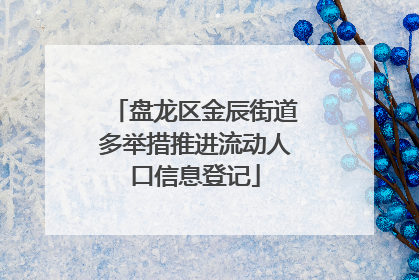 盘龙区金辰街道多举措推进流动人口信息登记