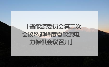 省能源委员会第二次会议暨迎峰度夏能源电力保供会议召开