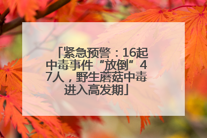 紧急预警：16起中毒事件“放倒”47人，野生蘑菇中毒进入高发期