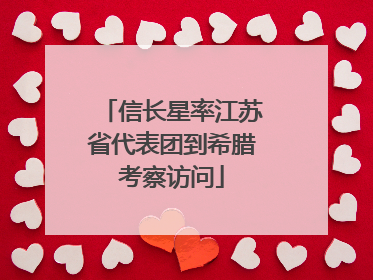 信长星率江苏省代表团到希腊考察访问