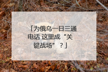为俄乌一日三通电话 这里成“关键战场”？