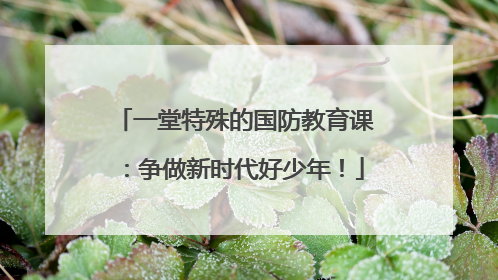 一堂特殊的国防教育课：争做新时代好少年！