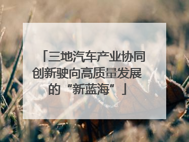 三地汽车产业协同创新驶向高质量发展的“新蓝海”