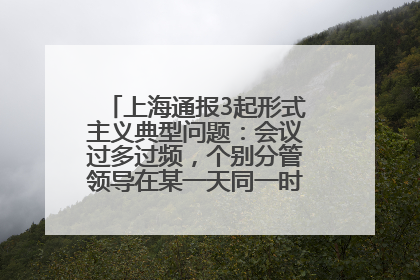 上海通报3起形式主义典型问题：会议过多过频，个别分管领导在某一天同一时段需参加3个会议