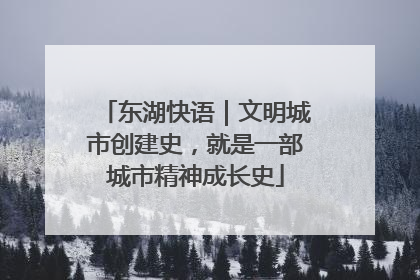 东湖快语｜文明城市创建史，就是一部城市精神成长史