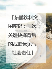 东鹏饮料突围密码：三次关键抉择背后的战略远见与社会责任