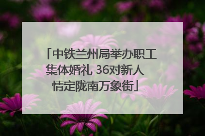 中铁兰州局举办职工集体婚礼 36对新人情定陇南万象街