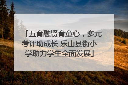 五育融贤育童心，多元考评助成长 乐山县街小学助力学生全面发展