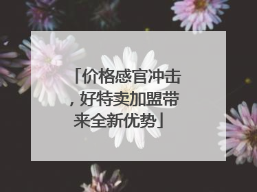 价格感官冲击，好特卖加盟带来全新优势