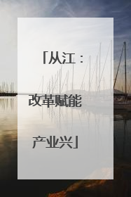 从江：改革赋能产业兴