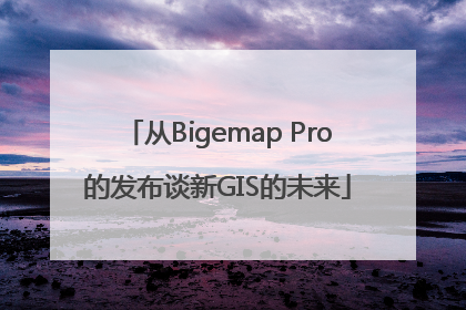 从Bigemap Pro的发布谈新GIS的未来