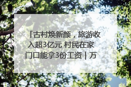 古村焕新颜，旅游收入超3亿元 村民在家门口能拿3份工资｜万千气象看四川