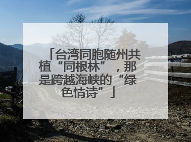 台湾同胞随州共植“同根林”，那是跨越海峡的“绿色情诗”