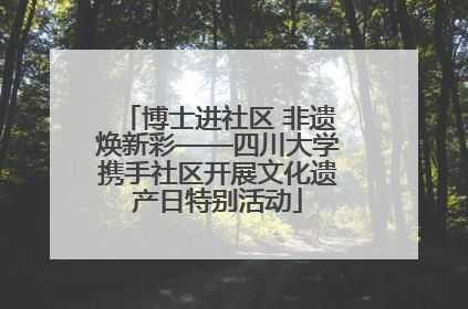 博士进社区 非遗焕新彩——四川大学携手社区开展文化遗产日特别活动