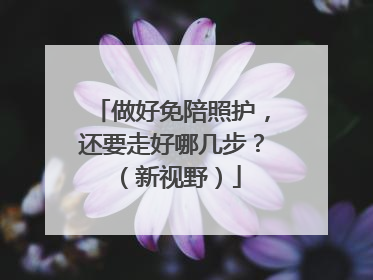 做好免陪照护，还要走好哪几步？（新视野）
