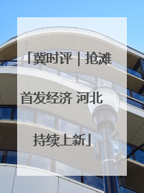 冀时评｜抢滩首发经济 河北持续上新