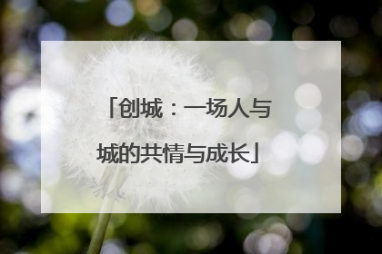 创城：一场人与城的共情与成长