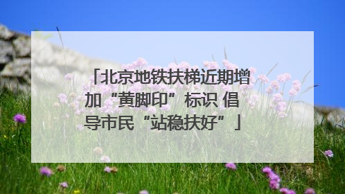 北京地铁扶梯近期增加“黄脚印”标识 倡导市民“站稳扶好”