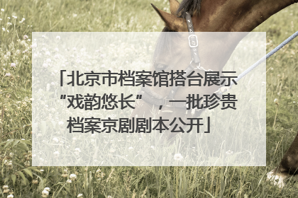 北京市档案馆搭台展示“戏韵悠长”，一批珍贵档案京剧剧本公开