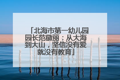 北海市第一幼儿园园长范徽丽：从大海到大山，坚信没有爱就没有教育