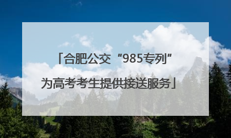 合肥公交“985专列”为高考考生提供接送服务