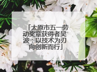 太原市五一劳动奖章获得者吴波：以技术为刃 向创新而行
