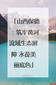 山西保德：筑牢黄河流域生态屏障 永葆美丽底色