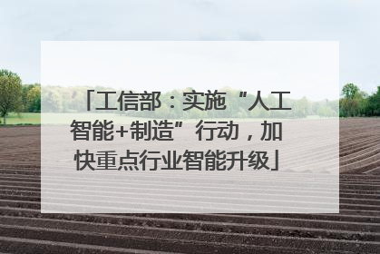 工信部：实施“人工智能+制造”行动，加快重点行业智能升级