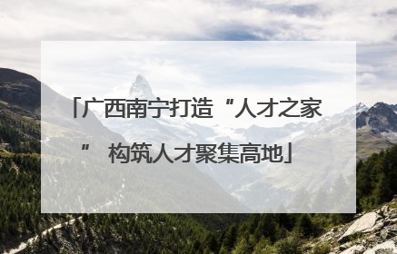 广西南宁打造“人才之家” 构筑人才聚集高地