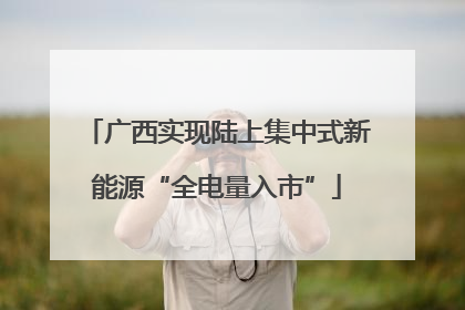 广西实现陆上集中式新能源“全电量入市”