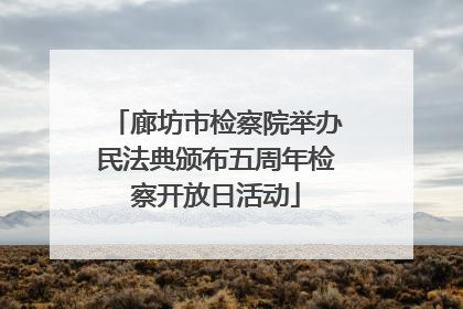 廊坊市检察院举办民法典颁布五周年检察开放日活动
