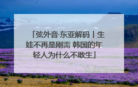 弦外音·东亚解码丨生娃不再是刚需 韩国的年轻人为什么不敢生