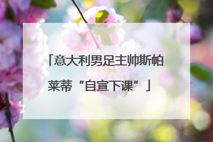 意大利男足主帅斯帕莱蒂“自宣下课”