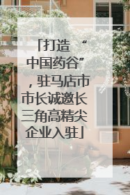 打造 “中国药谷”，驻马店市市长诚邀长三角高精尖企业入驻