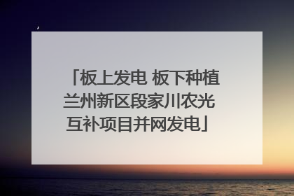 板上发电 板下种植 兰州新区段家川农光互补项目并网发电