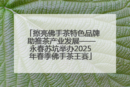 擦亮佛手茶特色品牌 助推茶产业发展——永春苏坑举办2025年春季佛手茶王赛