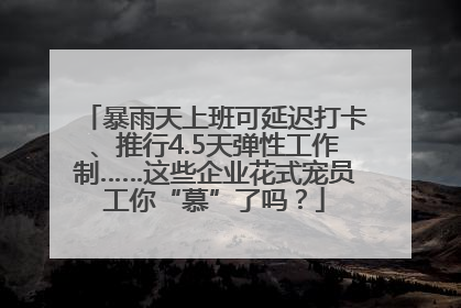 暴雨天上班可延迟打卡、推行4.5天弹性工作制……这些企业花式宠员工你“慕”了吗？