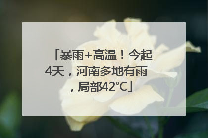 暴雨+高温！今起4天，河南多地有雨，局部42℃