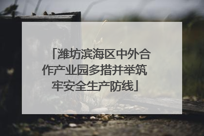 潍坊滨海区中外合作产业园多措并举筑牢安全生产防线