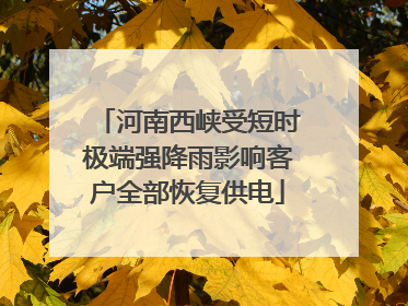 河南西峡受短时极端强降雨影响客户全部恢复供电