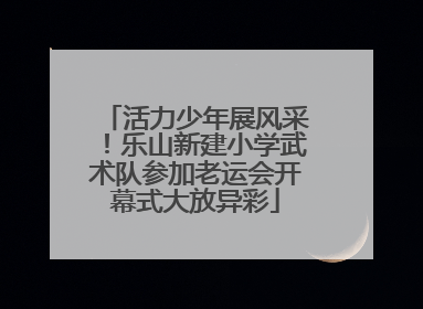 活力少年展风采！乐山新建小学武术队参加老运会开幕式大放异彩