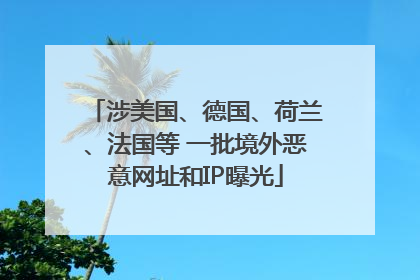 涉美国、德国、荷兰、法国等 一批境外恶意网址和IP曝光